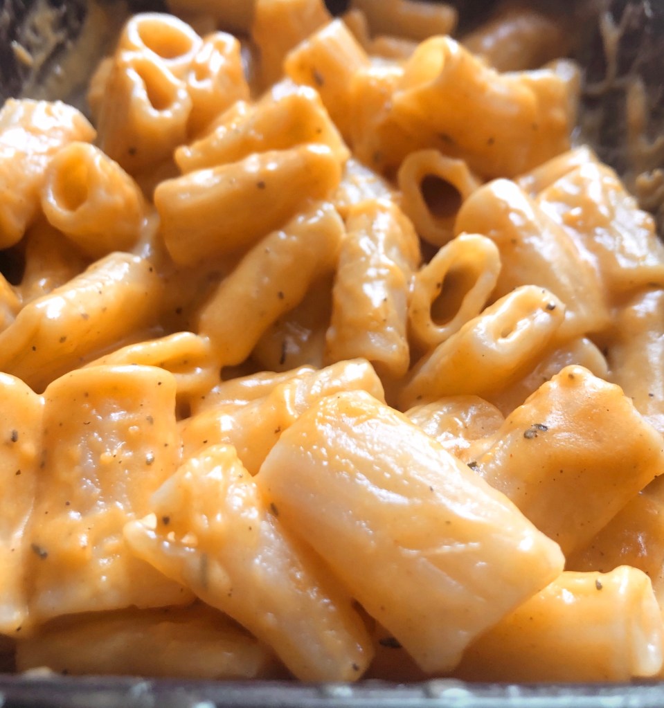 Close-up image of Trader Joe's Butternut Squash Mac & Cheese
